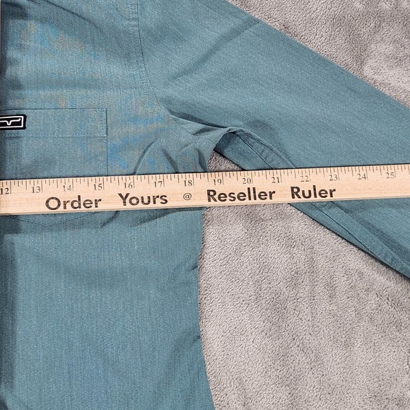 Kimes Ranch Shirt Mens Medium Blue Long Sleeve Western Coolmax Stretch Casual - Picture 9 of 12